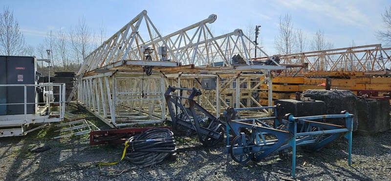 11 Ton, 22000 lb., Pecco #PC1400, tower crane, 148' reach, 105 HP AC 4 speed drive, 1975