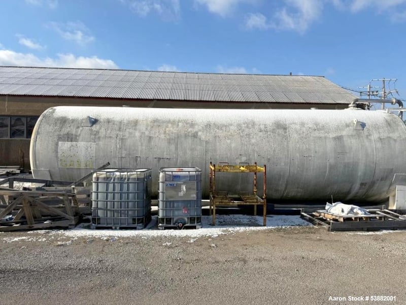 10,000 gallon 51 psig, 6" x 384" Nox #SA240, Horizontal Jacketed Cryogenic Storage Tank, T-304 Stainless