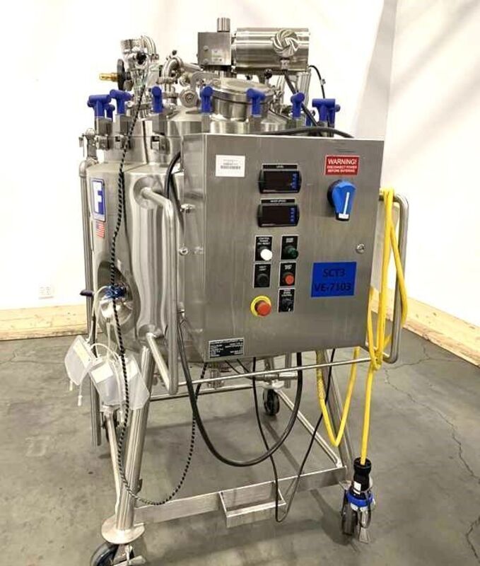 100 gallon Feldmeier, sanitary Stainless Steel jacketed reactor / fermenter w/ mixer, 150 psi @ 350&deg;F