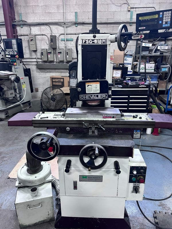 6" x 18" Chevalier #FSG-618M, manual surface grinder, magnetic chuck, Fagor digital read out, dust collector
