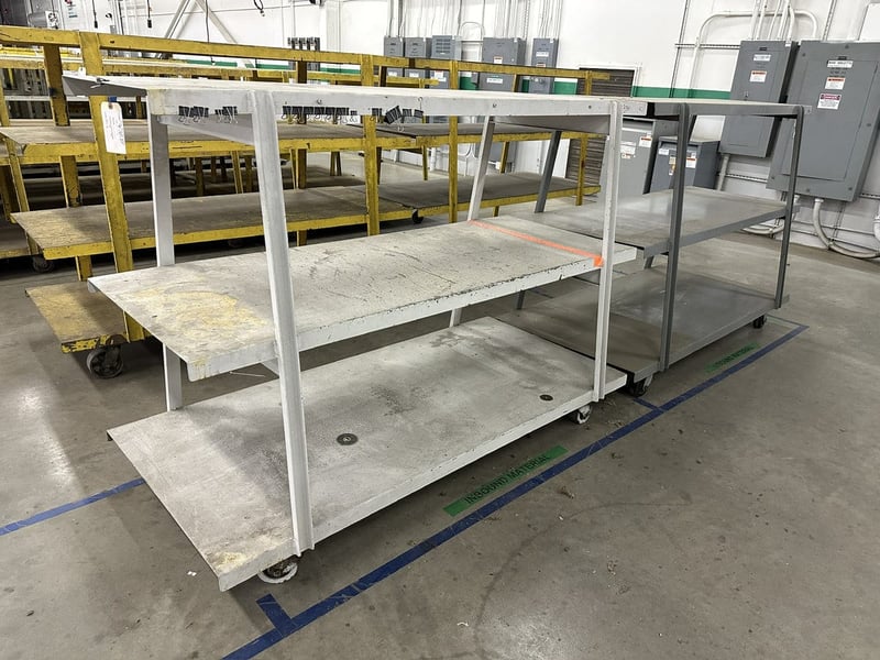 3-Tier heavy duty welded steel mobile rack, 80" x 36" x 56"