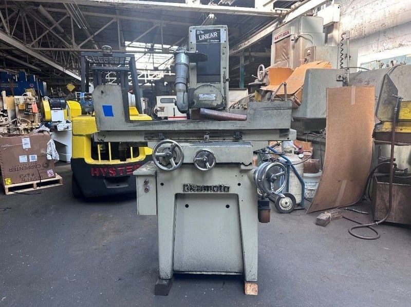 6" x 18" Okamoto, horizontal surface grinder, 11" Height Under wheel, 8" x 1" x 1.25" grinding wheel, 8"