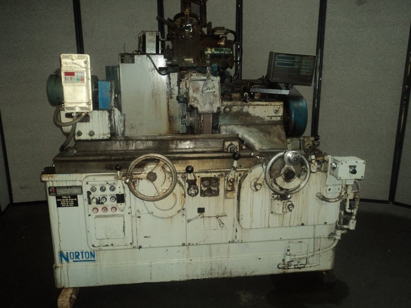 6" x 18" Norton #CTU, plain cylindrical grinder, 24" x 3" grinding wheel, 2-240 IPM, 1974