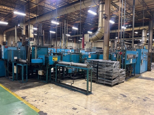 Sintering #2400 F Pusher Furnace, w/ 22" x 864" x 42" H belt, 2400 °F