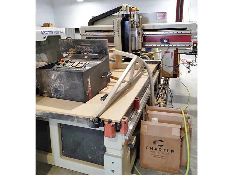 Komo #VR-510-TG-Solution, CNC router, 5' x10'tbl., 24k RPM, 10 ATC, HSK63F, 2004