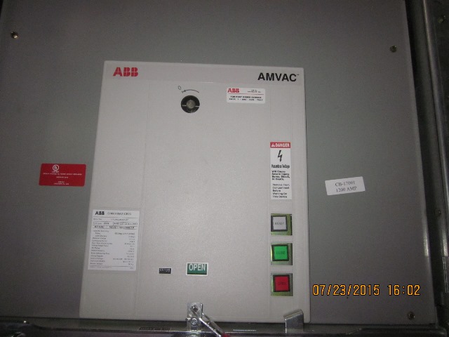 1200 Amp, ABB, AMVAC, 4160 Volts, 2009, ELECTRICALLY OPERATED, UNUSED:1