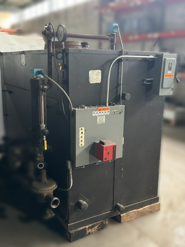 50 HP Parker #50, Steam Boiler, 100 psi, 278 sq.ft. 2,100,000 BTU/H, 1988