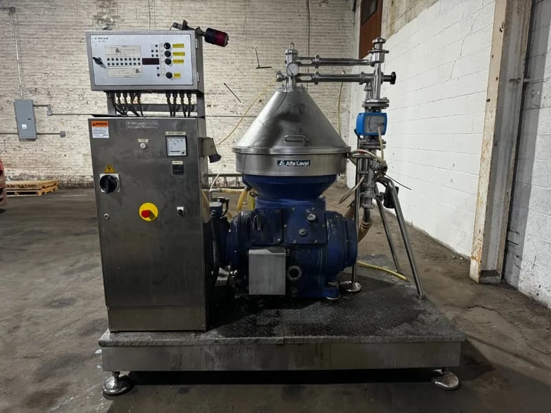 Alfa-Laval #VNPX-510-SGD-34-GS, Disc Centrifuge, Stainless Bowl, 6235 RPM Bowl, 22 kW Motor, 1996