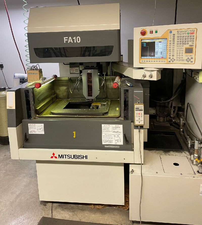 Mitsubishi #FA-10, 13.8" x 9.8" x 8.6" trvls, CNC Control, AWT, submerged, wire chopper, full 4-sided work