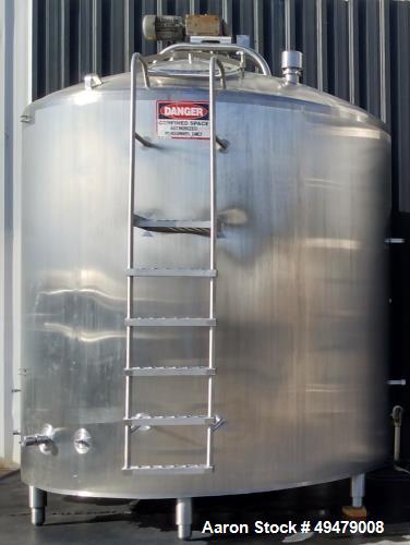 3000 gallon Feldmeier, Pressure Wall Processing Tank, dome top flat bottom, vertical agitator, adjustable