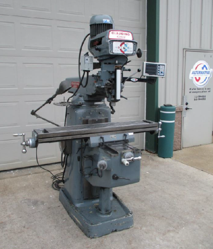 Clausing Kondia #FV-1, vertical mill, 9" x48" tbl., 3 HP, 33" X, 15" Y, 5" Z, 60-4000 RPM, Fagor 3-Axis