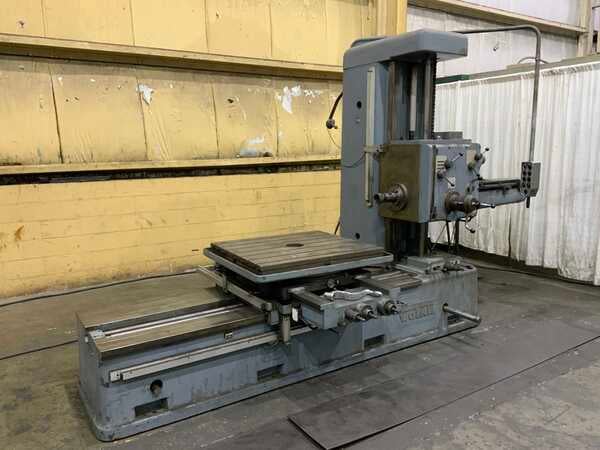 3" Wotan #B85T, horizontal boring mill, 35-1/2" x 29-1/2" T-slotted rotary table, 26" spindle travel, 36"