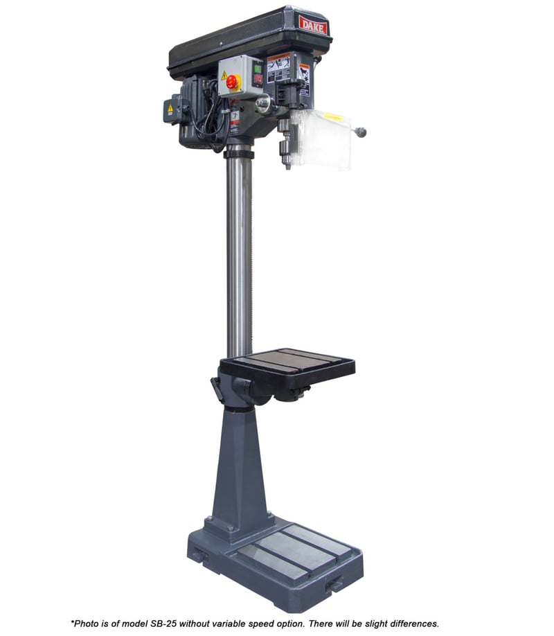 18" Dake #SB-25V, Variable Speed Floor Model Drill Press, 1" Drill capacity, 18" Work diameter, 13.75" x
