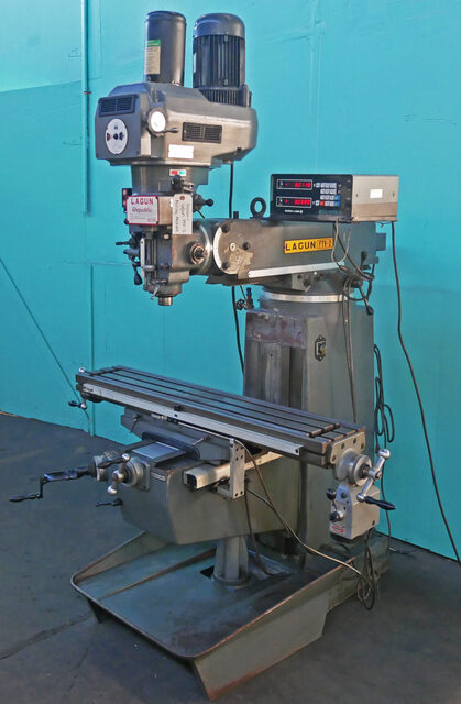 Republic-Lagun #FTV-2, Vertical Milling Machine w/DRO, 9" x 48" Table, 34.62" X, 16" Y, 16" Vertical Knee, 5"