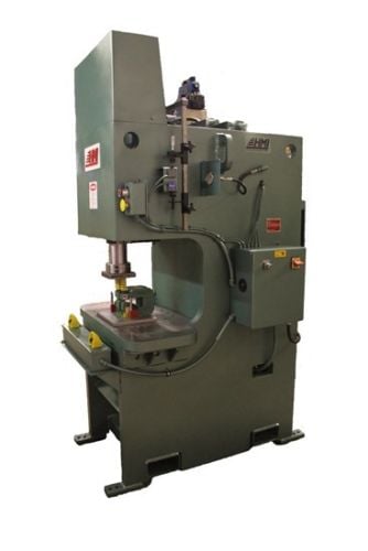 50 Ton, Betenbender #5014, Hydraulic C-Frame Press, 8" L Stroke, 14" D x 18" H Throat, 38" x 18" Bed, 10 HP