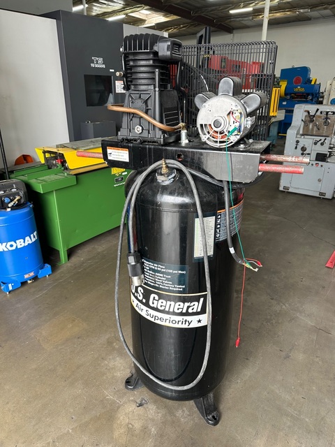 5 HP U.S. Motors General, Vertical Compressor, 15 cfm, 90 psi, 60