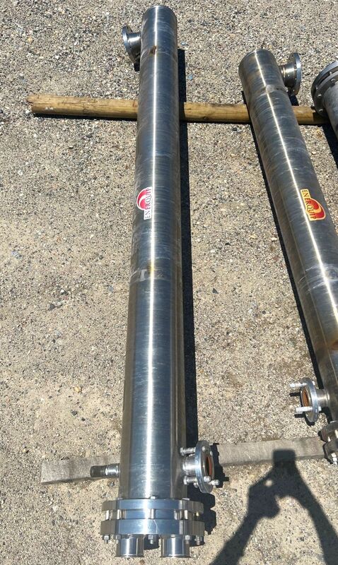 70 sq.ft., 150 psig shell, 150 psig tube, Enerquip, Stainless Steel horizontal shell & tube heat exchanger