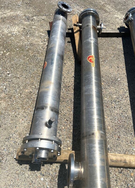 50 sq.ft., 150 psig shell, 150 psig tube, Enerquip, Stainless Steel horizontal shell & tube heat exchanger