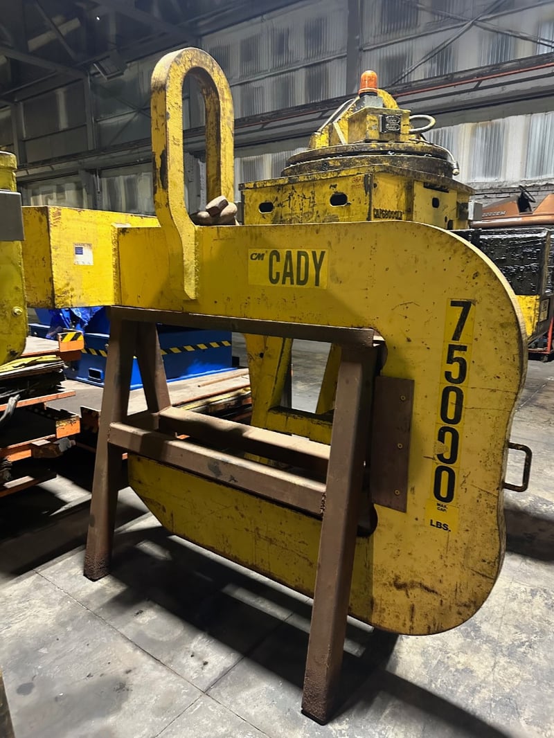 75000 lb. Cady, CM C-Hook, 72" wide coils, 57" arm, 30" throat
