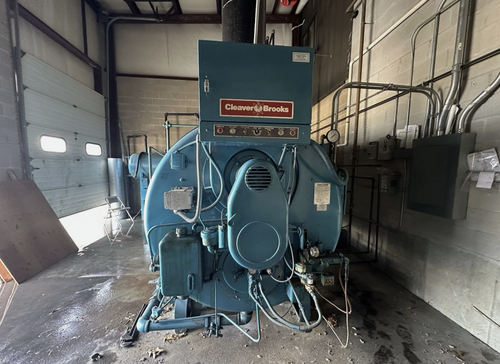 125 HP Cleaver-Brooks #CB200-125, firetube boiler, 150 psi, nat gas & #2 oil, 5,230,000 BTU, tubes 2015, 1984