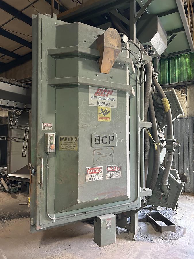 BCP #A4-9479, spinner hanger, (2) 30 HP wheels, 43" x 57" work piece, double doors