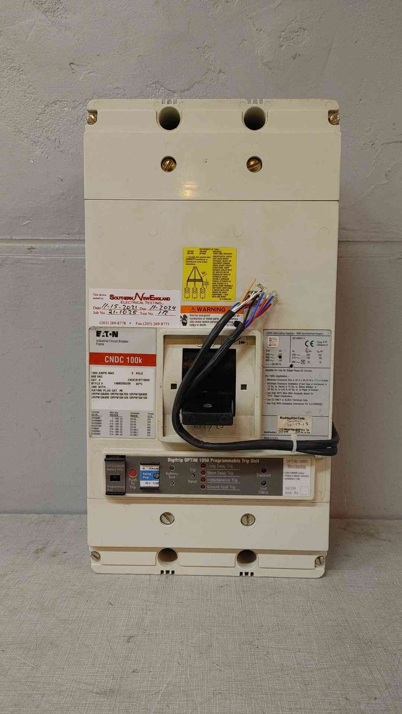 1200 Amps, Eaton, CNDC100K, 3 Pole Circuit Breaker, 600 VAC