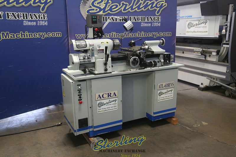 11" x 18" Acra #ATL-618EVS, precision engine lathe, 2-3/16" spindle diameter, tool holder