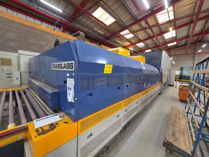 Tamglass (Glaston) #HTF-PRO-E-2448-CTS-20, flat glass tempering furnace