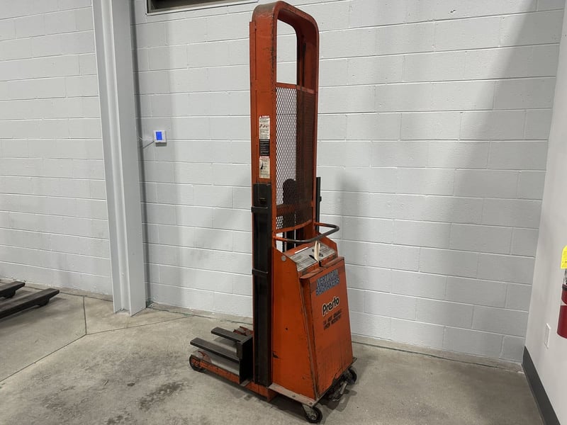 Presto #B678, battery powered mobile lift stacker, 1000 lb. capacity, built-in 12V battery & charger