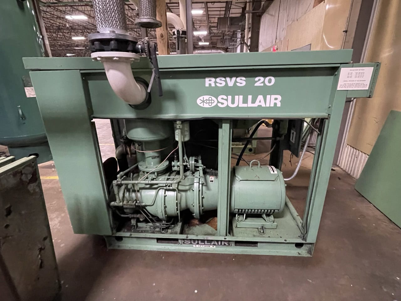 795 ACFM, Sullair #RSVS-20-60A, Air Compressor, 28/29 inHg, 60 HP, 1800 RPM, 37143 hours, 2024