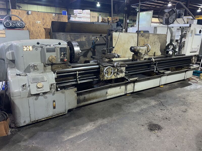 24" x 150" Monarch #2516X150-Series-610, 18" 4-jaw chuck, 2-1/16" hole, 12-1500 RPM, #4MT, power rapid
