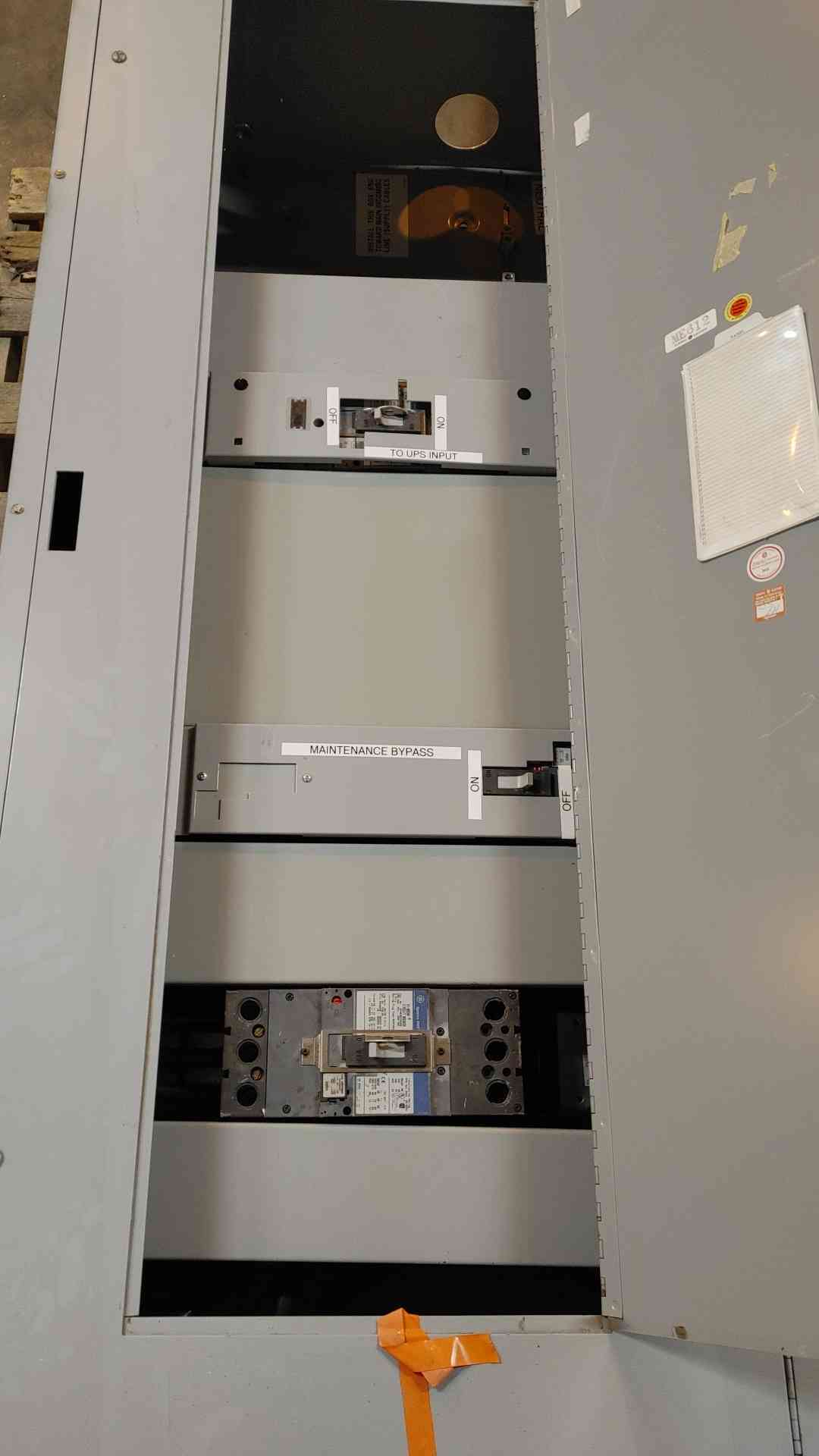 250 Amp. General Electric, MBP Panelboard, (3) Breaker Maintenance Bypass, 3 Phase, 480 V