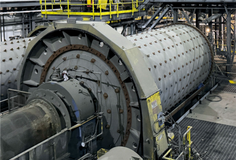 11.5' x 22' Metso, Ball Mill, 1100 KW