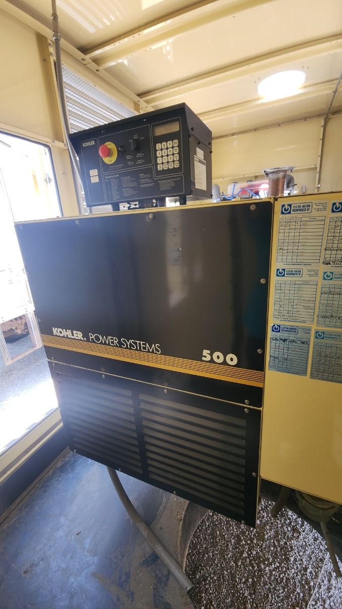 500 KW Kohler #500REOZVB, standby diesel enclosed generator with base ...