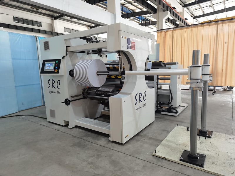 SRC Systems #1060CS, cantilevered center surface duplex slitter, 31.5"wide, 1600 FPM, 2025