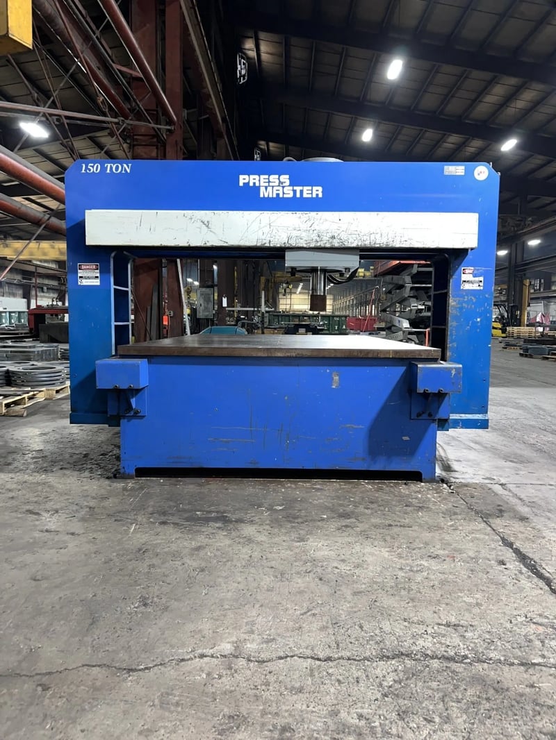 150 Ton, Press Master #GSP-150T/68, adj ram head straightening head, 12" stroke, 15.5" daylight, 10" bore