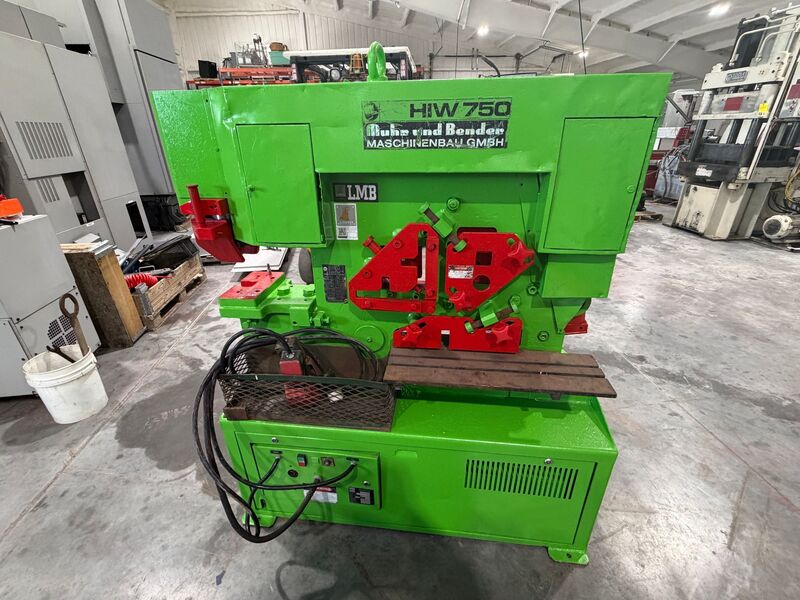 6" x 6" Mubea #HIW-750, ironworker, 82 ton, 20" throat, 2.75" stroke, 10 HP