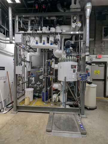 50 gallon Pfaudler #RT24-50-16S-125JOW, reactor, glass lined, with condenser system, skid mounted, 2016