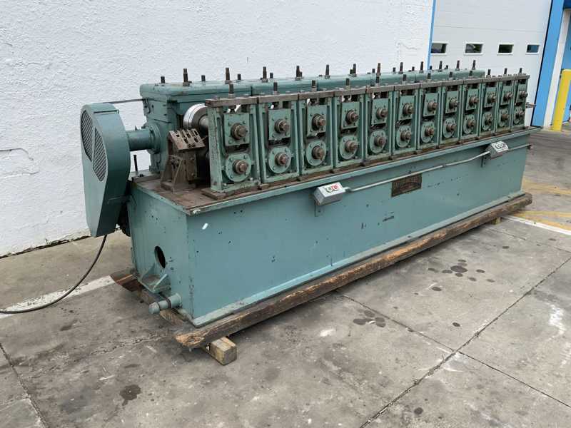12 Stand, Rafter rollformer, 2" spindle diameter, 14" roll space, forward & reversing, 15 HP