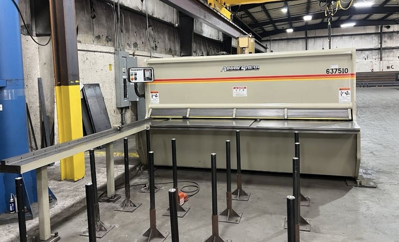 3/8" x 10' Accurshear #637510, hydraulic shear, 36" front operated back gauge, foot pedal, 30 HP, 2022