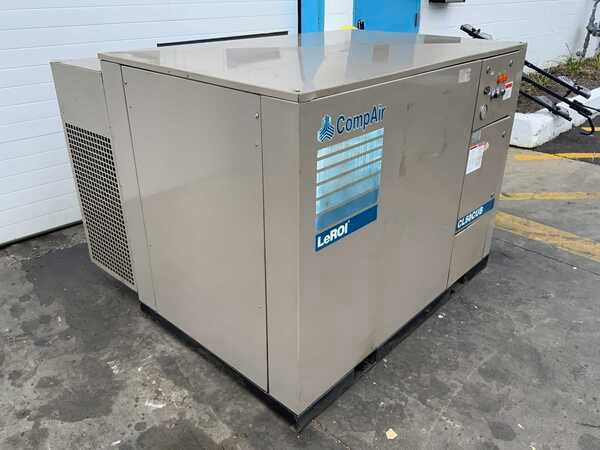 197 cfm, 125 psi, Leroi #CL50CUB, rotary screw air compressor, 50 HP, 33517 hours