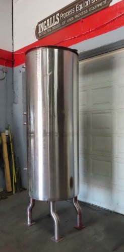 260 gallon A & B Process Systems 200JPT, vertical Stainless steel jacketed tank, 29.75"dia. x 80" straight