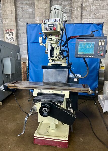 Acer #EVS-3VKH-54, CNC knee mill, 10" x50"tbl., 3 HP, 34" X, 17" Y, 5" Z, R-8, Anilam 3000 2-Axis prog
