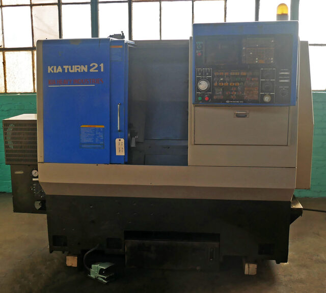 Kia #KT-21, CNC Lathe/Turning Center, 2-Axis, 17.7" swing, 8.3" diameter x 15.3" L max, 2.3" bar, 10 ATC, 5k