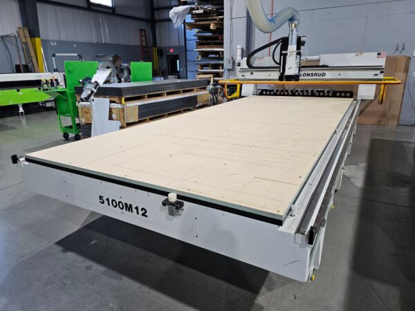 Onsrud #5100M12, CNC Router, w/ Automation Intelligence, 84" X, 204" Y, 9" Z, 24k RPM, 12 HP, 12 ATC, FANUC
