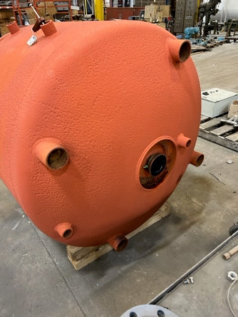 300 gallon Pfaudler #EL-Series, Glass Lined Reactor Bottom, 3315 Glass, 48" diameter x 49" L, 25 psi/FV @