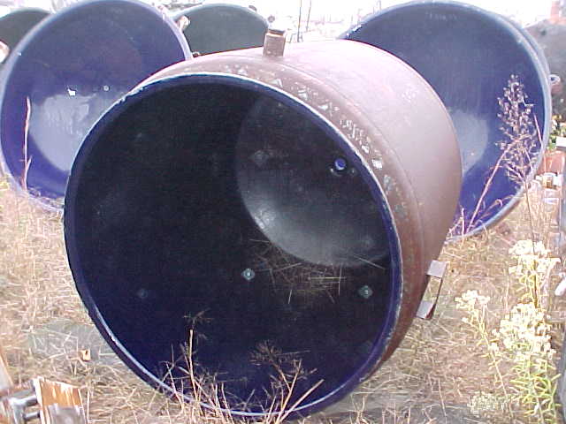 300 gallon Pfaudler, Glass Lined Receiver, Vertical, 3315 Glass, 42" diameter x 48" long, (4) leg supports