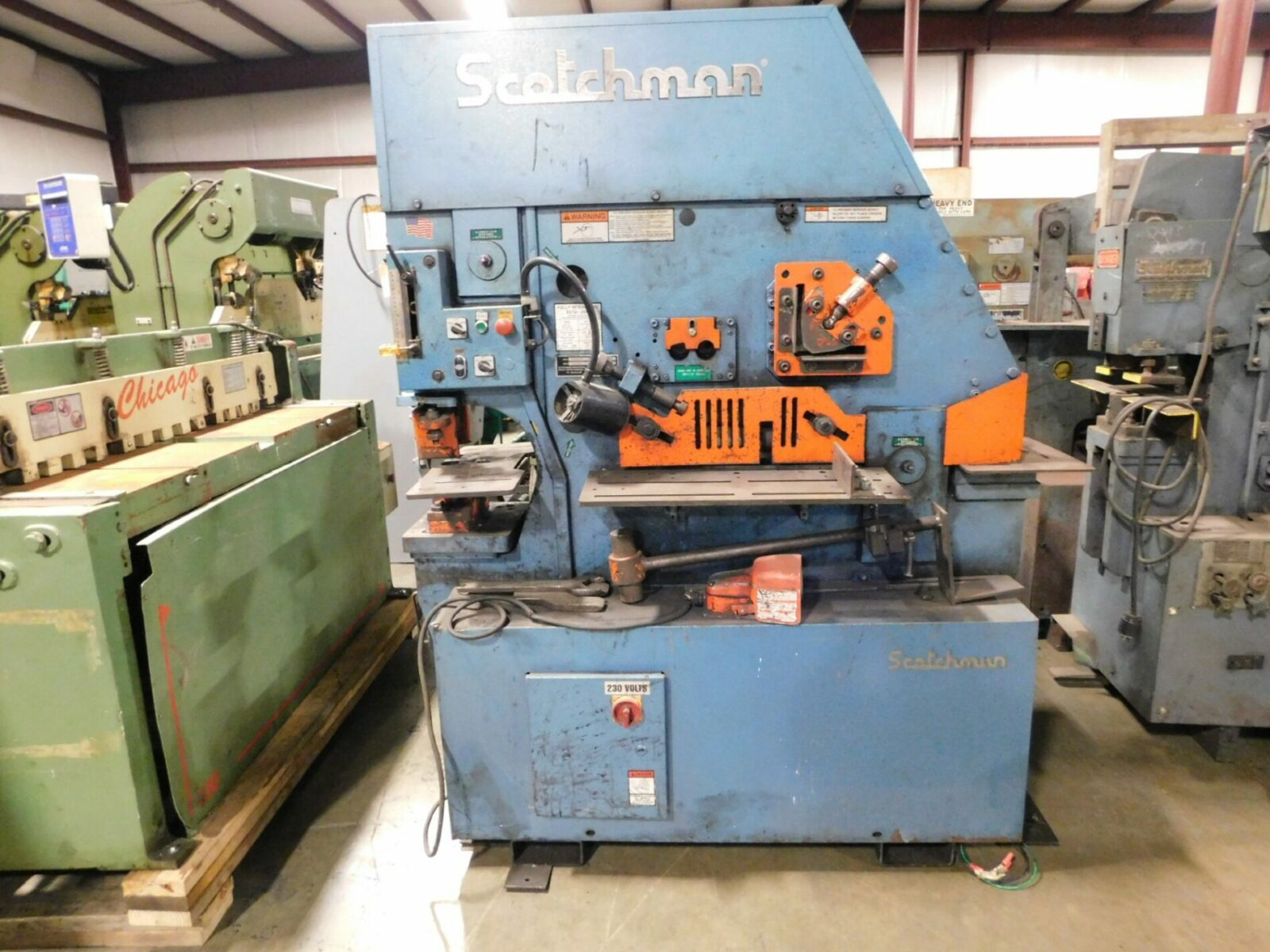 6" x 6" x 1/2" Scotchman #FI-8510-20M, ironworker, 85 ton, 10 sets of used punches & dies included, 2014