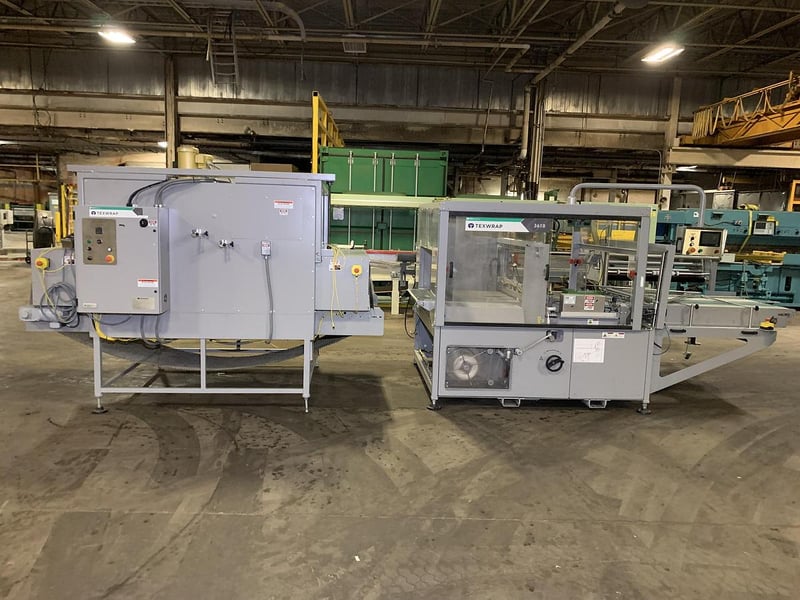 Texwrap #3618ISSR, 36" intermittent motion side seal shrink & model STE-1348OCS heat tunnel system, 2021