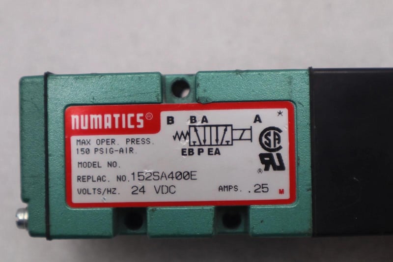 Numatics 225-372B Solenoid Air Control Valve 150 PSIG-AIR 24 VDC STOCK K-3816